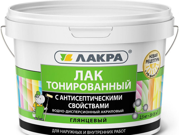 Лак в/д тонированный ЛАКРА Орегон 2,5кг