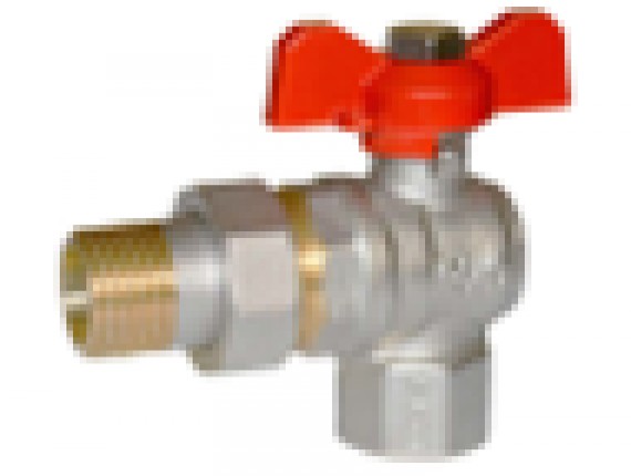 Кран RVC шаровой (15) 1/2" гш американка угловая бабочка (02630)