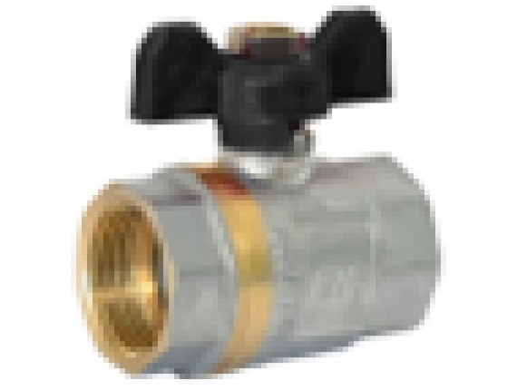 Кран RVC шаровой (20) 3/4" гг бабочка ЧЕРНАЯ (10938)