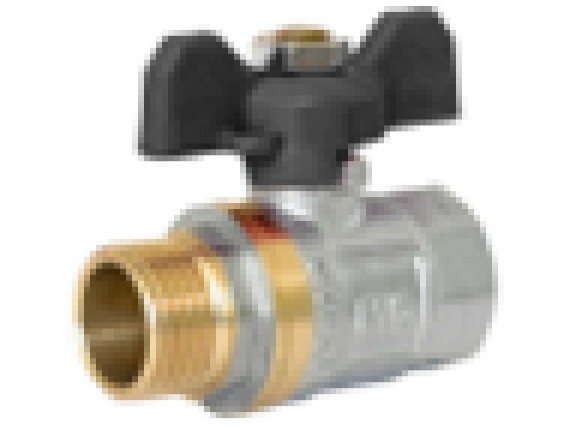 Кран RVC шаровой (20) 3/4" гш бабочка ЧЕРНАЯ (10940)
