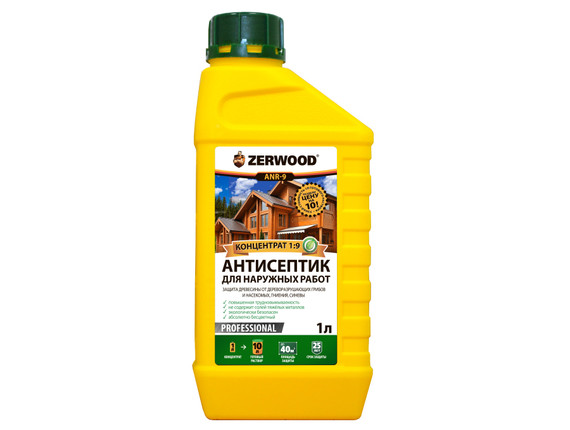 Антисептик для наружних работ ZERWOOD ANR-9 конц. 1:9 1,0л канистра