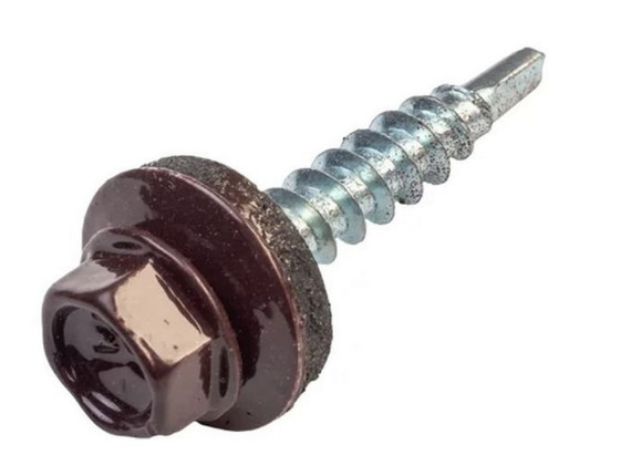 Саморезы кровельный 4,8х35  RAL 8017 (шоколад-кор)