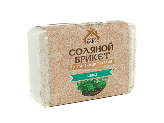 Соляной брикет "Соляная баня с Алтайскими травами "Мята" 1,35кг