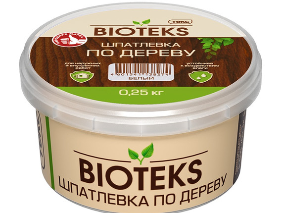 ТЕКС Шпаклевка по дереву БИОТЕКС белая 0,25кг