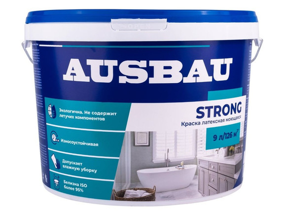 Краска моющаяся латексная AUSBAU STRONG 9,0 л
